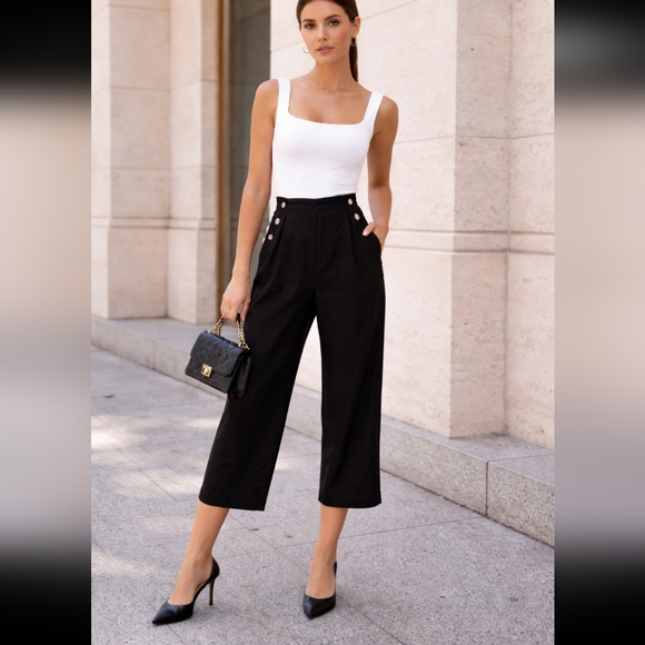 Tribal Pants - NEW !! Tribal Sailor Crop Pants Black Size 12 Petite